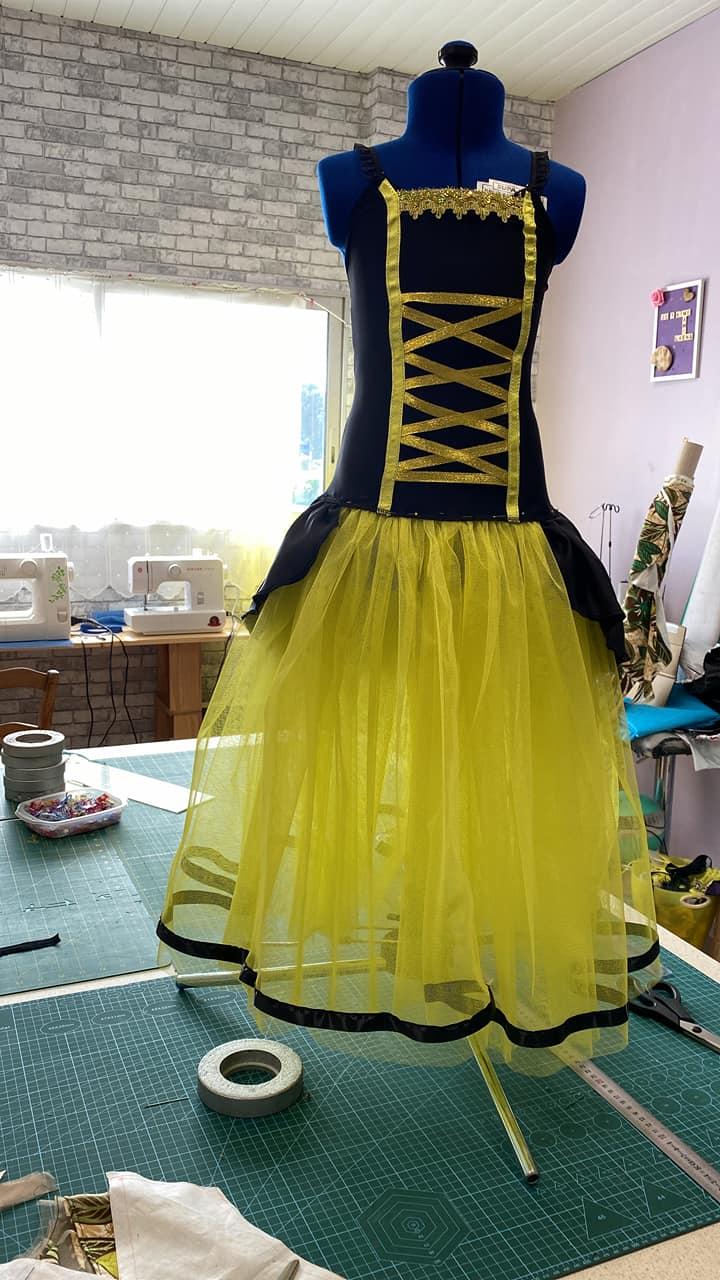 Robe tutu jaune long